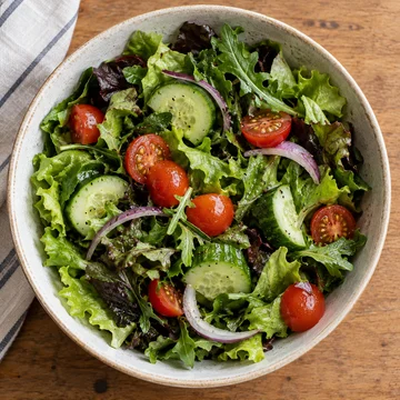 Fresh garden salad with tomatoes and cucumber